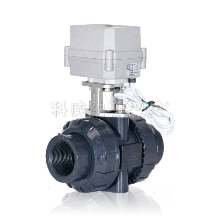 微型电动UPVC双由令螺纹球阀_A100-T40-P2-C