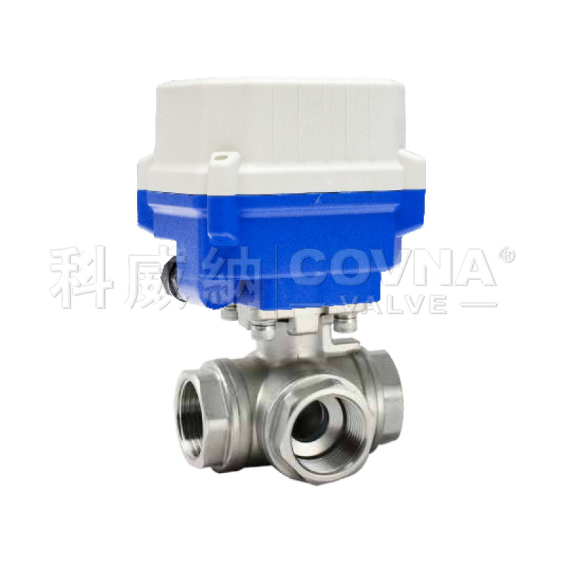 微型电动不锈钢三通螺纹球阀_A150-T系列_A150-T25-S3-B