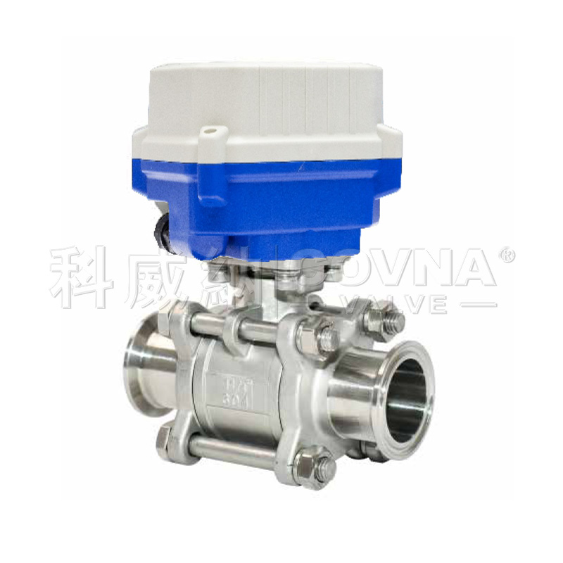 快装卡箍三片式微型电动球阀_A150-T32-S23-B