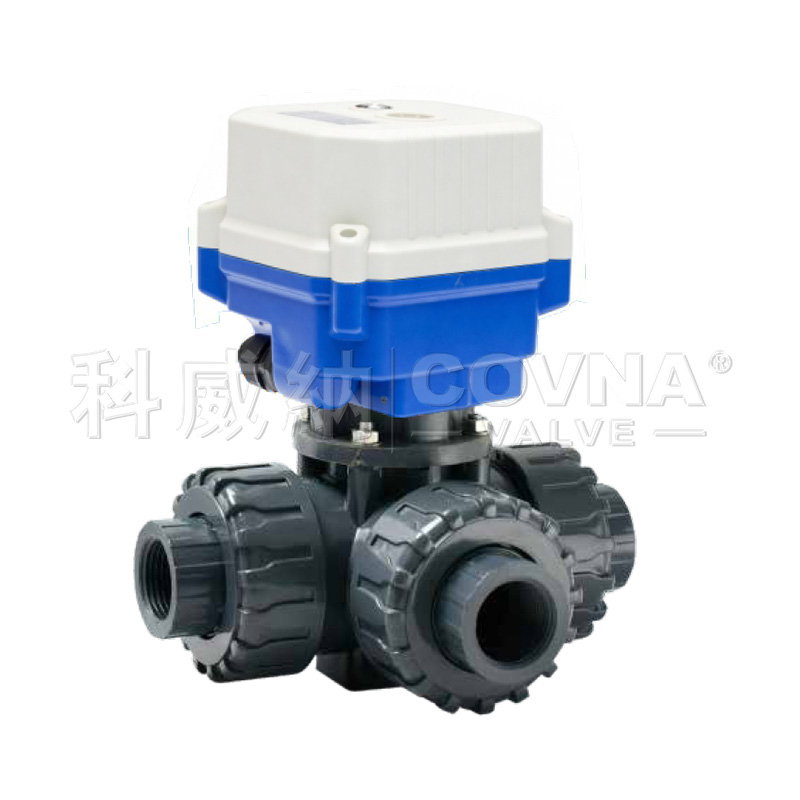 UPVC双由令螺纹三通微型电动球阀_A150-T